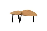 HomeStar Hilda Nesting Set of 2 Living Room Coffee Table - Natural / Black Legs