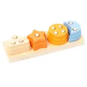 Montessori Wooden Block Toys Children Geometric Shape Color Sorter Block Puzzles