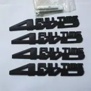 Black 4WD FULL TIME Matte Metal Grille Emblem + 3x Badge Decal Sticker GT Fender (for: MG)