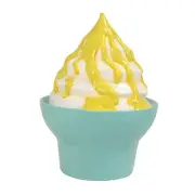 Soft Serve Ice Cream Cup Vanilla Sundae Mango Syrup Over Sized Dessert Statue