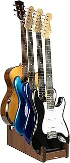 STRICH Wooden Guitar Stand for Multiple Guitars, 4-Holder, Front Display Space-Saving Floor Guitar Rack for Home, Studio, Stage, Walnut Color, GS-5W(For 3 Electric+1 Acoustic)