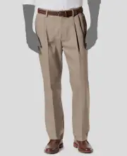 Dockers Men's Beige Signature Lux Classic Stretch Khaki Pants Size 40W/30L