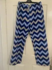 Peter Alexander Mens Pyjama Pants Blue Zig Zag Large