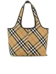 Burberry Medium Embroidered Canvas Check Tote