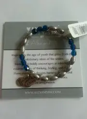 Alex and Ani Nouveau Midnight Bangle Bracelet Blue & Silver BOX Decoratif NWT