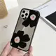 氣質黑花適用于iPhone13pro/12ProMax蘋果12保護套IPHONE11女款十一硬殼藝術ins風12十二por鏡面設計風手機殼