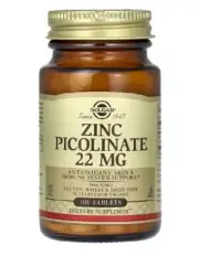 Solgar, Zinc Picolinate 22 mg, Immune System Support, Antioxidant, 100 Tablets