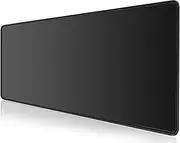 Aussienest Thick Gaming Mouse Pad, Extended Desk Size 80x30cm with Double Stitched Edges, Large Mousepad with Waterproof Surface Non-Slip Mouse Mat for Gaming and Working at Home/Office, Black