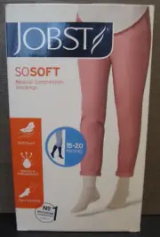 Jobst SOSOFT 15-20mmHg Knee CT Compression Stockings Black White - NEW