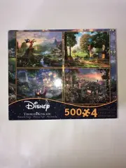 Disney Thomas Kinkade 4 In 1 Puzzles 500 Pc Tangled,Fantasia,Winnie,Lady Tramp