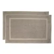 2pc Bambury Ultra soft Chateau Bath Mat 50x75cm Latte Cotton Woven Home Decor