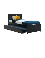 [Artiss] Trundle Bed Frame King In Leather