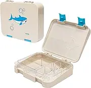 Kid-Friendly Easy Clean Bento Lunchbox by My Family - Leakproof, Durable, BPA-Free - Fits Cooler Bag - Dishwasher Safe - Shark Design