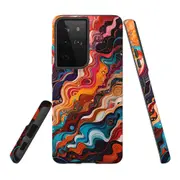 For Samsung Galaxy S21 Ultra Tough Protective Cover, Waves Of The Sun