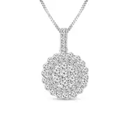 0.75 CT. T.W. Natural Diamond Triple Frame Pendant in 14K White Gold