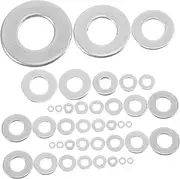 Cabilock 360pcs Metal Gaskets Hardware Washer Kit Steel Flat Washer Assortment Bolt Washer Hardware Flat Washer Flat Lock Washer Flat Washer for Screw Flat Washer Kit Stainless Steel Silver