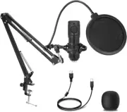 TOPUPHOE Condenser Microphone,Professional Cardioid Studio Streaming Podcast PC