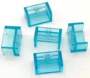 Lego 5 New Trans-Light Blue Panels 1 x 2 x 1 w/ Rounded Corners and 2 Side Parts
