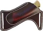 Leather Knife Sheath for Belt (Premium Leather) - Knife Holder for Belt with Side Draw Pocket for Folding Knife and EDC Gear (Extra Dark Brown)