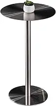 Round Bar Table, Bistro Pub Table, Small Medium Kitchen Dining Room Furniture Breakfast Table Snack Table Modern Accent Nightstand Coffee Meeting Table(60x95cm)