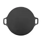 Round Cast Iron Griddle Reversible Dual Handle Ribbed Cast Iron Frying Pan ND