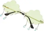 [GAROZATION] 1pc Cloud Shaped Glasses Women Sunglass Trendy Glasses White Party Sunglasses