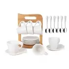 TRSPCWR Espresso Coffee Cup Set of 6 Ceramic Coffee Tea Cup Set 2.5oz Holder S