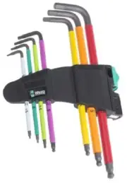 Wera HEX KEY SET 022534 7Pcs 1.5-6mm Metric, Long Arm, Ball End, Multicoloured