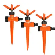 360 Degrees Rotation Sprinkler with Spike Garden Lawn Sprinkler Patio Save Water - 3x