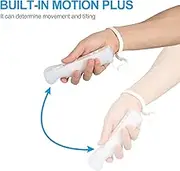 GLOWANT Remote Controller and Nunchuck Controller Compatible for Nintendo Wii and Wii U Controller Wii Controller with Silicone Case and Wrist Strap Built-in Motion Plus(White)