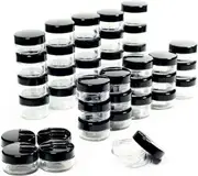 50 Pcs Empty Plastic Cosmetic Jars, 5ml Sample Containers Pots Bottles with Clear Lids