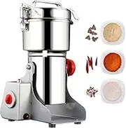 700G Electric Grain Mill Grinder Commercial Herb Grinder Stainless Steel Cereals Crusher Machine Swing Type Pepper Pulverizer Machine High Speed Coffee Grinder for Spice Herb Grain Powder