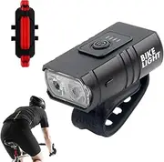 USB Rechargeable Cycling Headlight - USB Rechargeable Cycling Front Lamp | Riding Accessories with Side Warning Lights for City Commuting, Fishing, Camping, and Outdoor Adventure