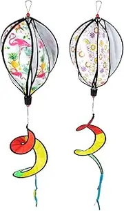 HYTROVE 2pcs Hot Air Balloon Windmill Pendents Outdoor Garden Decor for Parties Festivals and Lawn Decoration Unique Wind Spinners for Festive Atmosphere