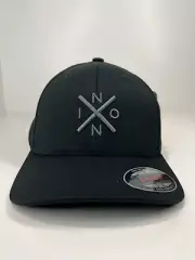 NIXON Exchange Flexfit fitted cap hat black large extra 58cm+ acrylic wool