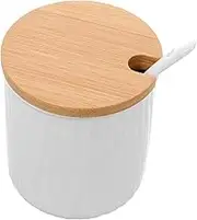 Alipis Seasoning Containers Lids Set Ceramic Salt and Sugar Bowl Lid and Spoon for Kitchen