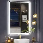 16X24Inch LED Bathroom Mirror Rounded Corner Rectangle Frameless, 3 Colors Light