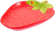SOLUSTRE Ceramic Strawberry Food Dish Adorable Fruit Serving Plate Salad Mixing Tray for Household Use and Easy to Clean for Noodles Soups and Quick Meals