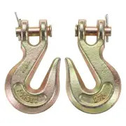 3/8" Clevis Grab Hook, G70 Carbon Steel Transport Safety Chain Hooks, 2 Pcs