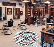 3D Scraper G209 Barber Shop Non Slip Rug Room Mat Round Elegant Photo Carpet