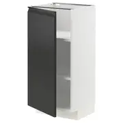 METOD base cabinet with shelves, white/Upplöv matt anthracite, 40x37x80 cm