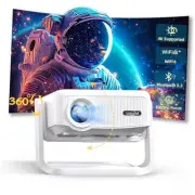 Projector with WiFi and Bluetooth,Mini-Projector: [550 ANSI & 360°Adjustable