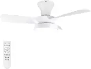 Ceiling Fans with Lights Remote 32" Low Profile Ceiling Fan + 3Colors & 6 Speeds