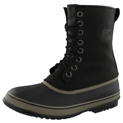 SOREL MEN'S 1964 PREMIUM T WATERPROOF LEATHER BOOTS COLOR BLACK/NOIR