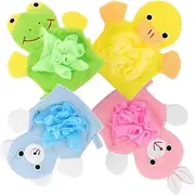 Toddmomy 4Pcs Bath Mitts Soft Body Scrub Gloves for Gentle Safe for Boys for Fun Bath Experience