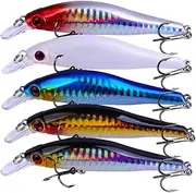 5 Pcs Artificial Fishing Lures Kit Portable Fishing Baits Fishing Accessories for Freshwater Fishing Gear and Supplies Random Color