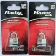Lot Of 2 New Old Stock (2007) 10D Master Lock Padlock Small Lock With 2 Keys Ea