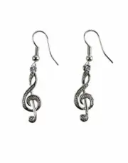 Silver Treble Clef Earrings