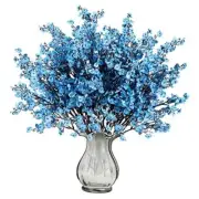 6 Pcs Babys Breath Artificial Flowers Gypsophila Bouquets Bulk Real 6Pcs Blue