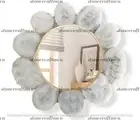 Geode White Agate Wall Mirror, Office Wall Mirror Gifts, Stone Mirror Home Decor
